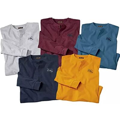 ATLAS FOR MEN Lot de 5 Tee-Shirts Col Boutonné 3XL - Publicité ATLAS FOR MEN Lot de 5 Tee-Shirts Col Boutonné 3XL - Publicité
