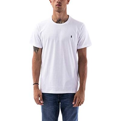 Ralph Lauren T-Shirt col Rond Blanc régular fit pour Homme - Publicité Ralph Lauren T-Shirt col Rond Blanc régular fit pour Homme - Publicité
