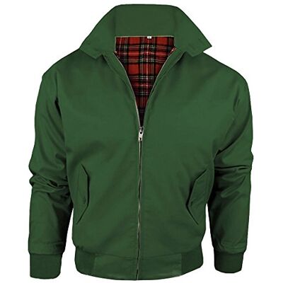 Army Veste Harrington classique style rétro MODs Skins Doublure tartan Noir - Publicité Army Veste Harrington classique style rétro MODs Skins Doublure tartan Noir - Publicité