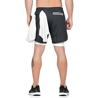 Odot Hommes 2 en 1 Shorts de Course, Short de Sport Poche Base Layer Stretch Compression Léger Respirant Séchage Rapide Pantalon Court Leggings Bermuda Été (M,Noir) - Publicité Odot Hommes 2 en 1 Shorts de Course, Short de Sport Poche Base Layer Stretch Compression Léger Respirant Séchage Rapide Pantalon Court Leggings Bermuda Été (M,Noir) - Publicité
