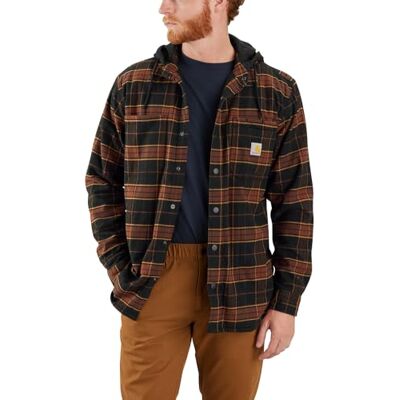 Carhartt Rugged Flex™ Relaxed Fit Flannel Fleece Lined Hooded Shirt Jac Chemise boutonnée Work Utility Homme (Lot de 1) - Publicité Carhartt Rugged Flex™ Relaxed Fit Flannel Fleece Lined Hooded Shirt Jac Chemise boutonnée Work Utility Homme (Lot de 1) - Publicité