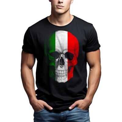 Makaya Crâne T-Shirt Homme Tête De Mort Italie Noir Drapeau S-XXXL - Publicité Makaya Crâne T-Shirt Homme Tête De Mort Italie Noir Drapeau S-XXXL - Publicité