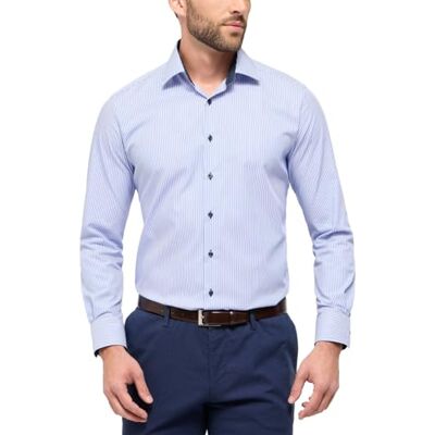 ETERNA Male Chemise rayé Modern FIT 41_H_1/1, 1/1, Bleu - Publicité ETERNA Male Chemise rayé Modern FIT 41_H_1/1, 1/1, Bleu - Publicité