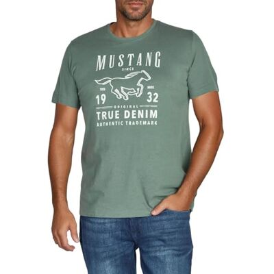 MUSTANG T-shirt d'été à manches courtes pour homme, coupe régulière, col rond, en coton, noir, blanc, bleu, gris, vert, tailles S, M, L, XL, XXL, 3XL, 4XL, 5XL, 6XL - Publicité MUSTANG T-shirt d'été à manches courtes pour homme, coupe régulière, col rond, en coton, noir, blanc, bleu, gris, vert, tailles S, M, L, XL, XXL, 3XL, 4XL, 5XL, 6XL - Publicité