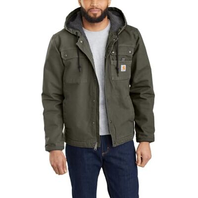 Carhartt Veste de Travail en Toile Lourde Délavée avec Doublure Sherpa Coupe Décontractée Homme - Publicité Carhartt Veste de Travail en Toile Lourde Délavée avec Doublure Sherpa Coupe Décontractée Homme - Publicité