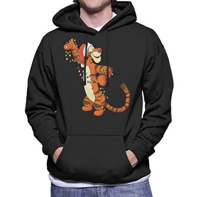 Disney Christmas Tigger Holding Festive Lights Men's Hooded Sweatshirt - Publicité Disney Christmas Tigger Holding Festive Lights Men's Hooded Sweatshirt - Publicité