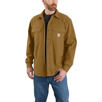 Carhartt Rugged Flex Chemise en toile doublée polaire pour homme Coupe décontractée, Marron chêne, Taille S - Publicité Carhartt Rugged Flex Chemise en toile doublée polaire pour homme Coupe décontractée, Marron chêne, Taille S - Publicité