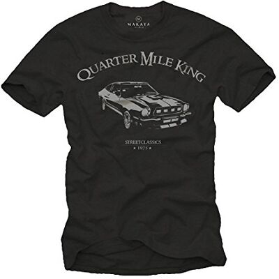 Makaya T-Shirt Homme Noir avec Motif Quarter Mile King Logo Grise Taille S-XXXL - Publicité Makaya T-Shirt Homme Noir avec Motif Quarter Mile King Logo Grise Taille S-XXXL - Publicité