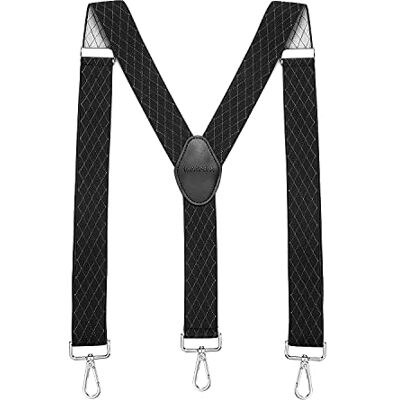 MASADA Bretelles pour hommes Mousqueton robustes 3,5 cm de large jusqu'à 195 cm de hauteur - Publicité MASADA Bretelles pour hommes Mousqueton robustes 3,5 cm de large jusqu'à 195 cm de hauteur - Publicité