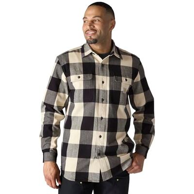 Carhartt Chemise Ample à Carreaux en Flanelle à Manches Longues pour Homme, Lait d'avoine, Taille L - Publicité Carhartt Chemise Ample à Carreaux en Flanelle à Manches Longues pour Homme, Lait d'avoine, Taille L - Publicité