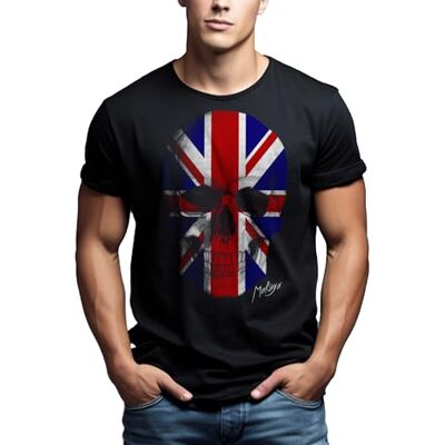 Makaya Tête De Mort T-Shirt Homme Union Jack Skeleton Drapeau Noir S-XXXL - Publicité Makaya Tête De Mort T-Shirt Homme Union Jack Skeleton Drapeau Noir S-XXXL - Publicité