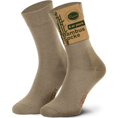 Piarini Lot de 6 paires de chaussettes longues en bambou pour homme respirantes et antibactériennes chaussettes antitranspiration Beige 35-38 - Publicité Piarini Lot de 6 paires de chaussettes longues en bambou pour homme respirantes et antibactériennes chaussettes antitranspiration Beige 35-38 - Publicité