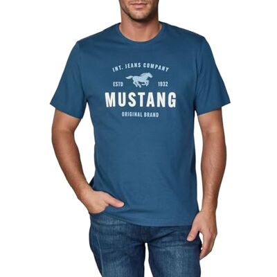 MUSTANG T-shirt d'été à manches courtes pour homme, coupe régulière, col rond, en coton, noir, blanc, bleu, gris, vert, tailles S, M, L, XL, XXL, 3XL, 4XL, 5XL, 6XL - Publicité MUSTANG T-shirt d'été à manches courtes pour homme, coupe régulière, col rond, en coton, noir, blanc, bleu, gris, vert, tailles S, M, L, XL, XXL, 3XL, 4XL, 5XL, 6XL - Publicité