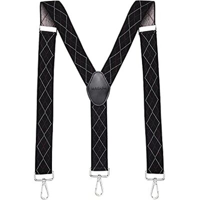 MASADA Bretelles pour hommes Mousqueton robustes 3,5 cm de large jusqu'à 195 cm de hauteur - Publicité MASADA Bretelles pour hommes Mousqueton robustes 3,5 cm de large jusqu'à 195 cm de hauteur - Publicité