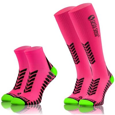 sesto senso 2 Paires Chaussettes Longues ou Courtes Sneaker Compression Chaussettes de Sport Homme Femme 47-50 Rose Pink - Publicité sesto senso 2 Paires Chaussettes Longues ou Courtes Sneaker Compression Chaussettes de Sport Homme Femme 47-50 Rose Pink - Publicité