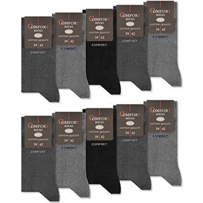 sockenkauf24 Chaussettes Coton Confort Homme Femme (10 Pairs) sans Elastique et Couture (35-38 Gris Anthracite Noir) - Publicité sockenkauf24 Chaussettes Coton Confort Homme Femme (10 Pairs) sans Elastique et Couture (35-38 Gris Anthracite Noir) - Publicité