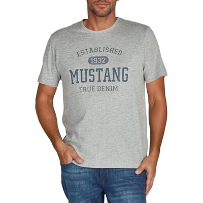 MUSTANG T-shirt d'été à manches courtes pour homme, coupe régulière, col rond, en coton, noir, blanc, bleu, gris, vert, tailles S, M, L, XL, XXL, 3XL, 4XL, 5XL, 6XL - Publicité MUSTANG T-shirt d'été à manches courtes pour homme, coupe régulière, col rond, en coton, noir, blanc, bleu, gris, vert, tailles S, M, L, XL, XXL, 3XL, 4XL, 5XL, 6XL - Publicité