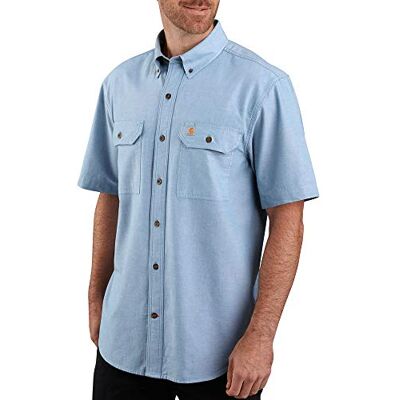 Carhartt Chemise de Travail à Manches Courtes pour Homme, Blue Chambray., M - Publicité Carhartt Chemise de Travail à Manches Courtes pour Homme, Blue Chambray., M - Publicité