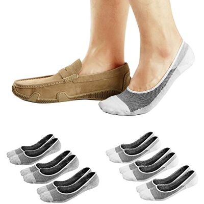 Ueither Chaussettes Basses Invisibles pour Homme, Socquettes Courtes Respirantes en Coton avec Silicone Antidérapant (Blanc/Gris (3 Paires Chaque), 38-43) - Publicité Ueither Chaussettes Basses Invisibles pour Homme, Socquettes Courtes Respirantes en Coton avec Silicone Antidérapant (Blanc/Gris (3 Paires Chaque), 38-43) - Publicité