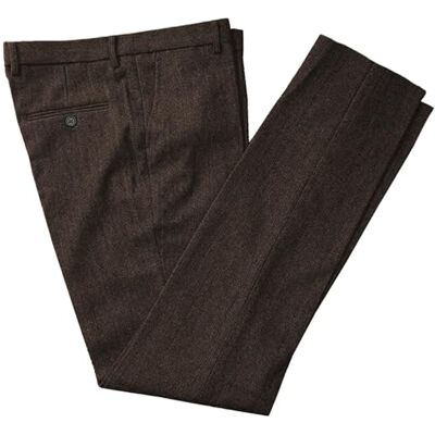 Tuikayoo Pantalon en tweed à chevrons en laine épaisse plissée à l'avant pour homme, café, 36W x 34L - Publicité Tuikayoo Pantalon en tweed à chevrons en laine épaisse plissée à l'avant pour homme, café, 36W x 34L - Publicité