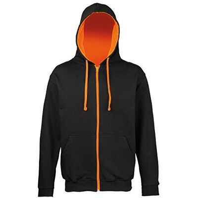 Awdis Sweatshirt à Capuche et Fermeture zippée Homme (L) (Noir/Orange) - Publicité Awdis Sweatshirt à Capuche et Fermeture zippée Homme (L) (Noir/Orange) - Publicité