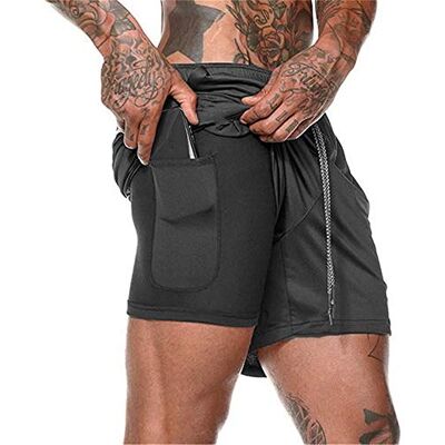 Odot Hommes 2 en 1 Shorts de Course, Short de Sport Poche Base Layer Stretch Compression Léger Respirant Séchage Rapide Leggings de Sport Bermuda Été Running Pantalon Court - Publicité Odot Hommes 2 en 1 Shorts de Course, Short de Sport Poche Base Layer Stretch Compression Léger Respirant Séchage Rapide Leggings de Sport Bermuda Été Running Pantalon Court - Publicité