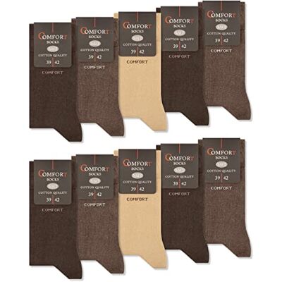 sockenkauf24 Chaussettes Coton Confort Homme Femme (10 Pairs) sans Elastique et Couture (47-50 beige marron) - Publicité sockenkauf24 Chaussettes Coton Confort Homme Femme (10 Pairs) sans Elastique et Couture (47-50 beige marron) - Publicité