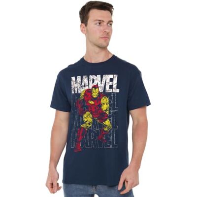 Marvel Men's Iron Man Repeat T-Shirt - Publicité Marvel Men's Iron Man Repeat T-Shirt - Publicité