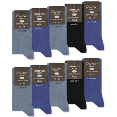 sockenkauf24 Chaussettes Coton Confort Homme Femme (10 Pairs) sans Elastique et Couture (47-50 Bleu Marine Noir) - Publicité sockenkauf24 Chaussettes Coton Confort Homme Femme (10 Pairs) sans Elastique et Couture (47-50 Bleu Marine Noir) - Publicité