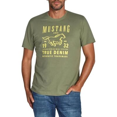 MUSTANG T-shirt d'été à manches courtes pour homme, coupe régulière, col rond, en coton, noir, blanc, bleu, gris, vert, tailles S, M, L, XL, XXL, 3XL, 4XL, 5XL, 6XL - Publicité MUSTANG T-shirt d'été à manches courtes pour homme, coupe régulière, col rond, en coton, noir, blanc, bleu, gris, vert, tailles S, M, L, XL, XXL, 3XL, 4XL, 5XL, 6XL - Publicité