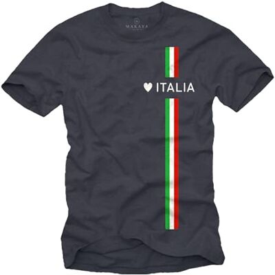 Makaya Tee Shirt Homme Italie Drapeau Italien Imprimé Love Italy T Shirt - Publicité Makaya Tee Shirt Homme Italie Drapeau Italien Imprimé Love Italy T Shirt - Publicité