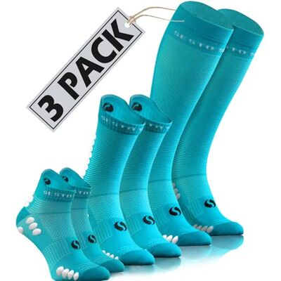 sesto senso 3 Paires MIX Chaussettes de sport Turquoise baskets mi-mollet Chaussettes aux Genoux de Compression 43-47 Turkus - Publicité sesto senso 3 Paires MIX Chaussettes de sport Turquoise baskets mi-mollet Chaussettes aux Genoux de Compression 43-47 Turkus - Publicité