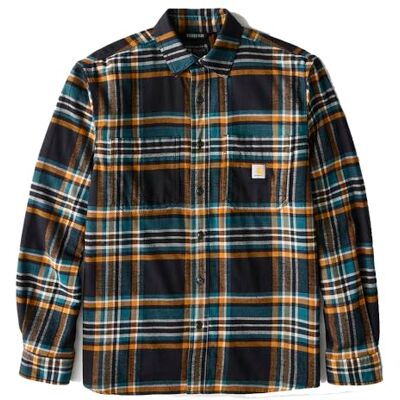 Carhartt Rugged Flex Chemise à carreaux en flanelle à manches longues pour homme Coupe décontractée Poids moyen, noir, XXL - Publicité Carhartt Rugged Flex Chemise à carreaux en flanelle à manches longues pour homme Coupe décontractée Poids moyen, noir, XXL - Publicité
