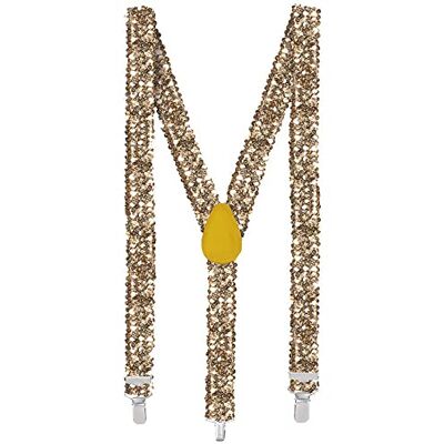 Boland Bretelles avec paillettes, longueur totale 75 cm avec clips métalliques, porte-pantalon, accessoire de costume pour carnaval, fête à thème ou JGA - Publicité Boland Bretelles avec paillettes, longueur totale 75 cm avec clips métalliques, porte-pantalon, accessoire de costume pour carnaval, fête à thème ou JGA - Publicité