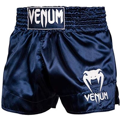 Venum Shorts Muay Thai Classiques Bleu Marine Blanc - Shorts - Publicité Venum Shorts Muay Thai Classiques Bleu Marine Blanc - Shorts - Publicité