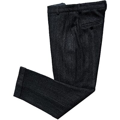Solovedress Pantalon homme vintage en tweed à chevrons coupe droite pantalon de costume d'affaires, Noir , 38W / 32L - Publicité Solovedress Pantalon homme vintage en tweed à chevrons coupe droite pantalon de costume d'affaires, Noir , 38W / 32L - Publicité