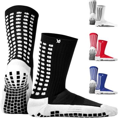 LUX Sports LUX Chaussettes de Football antidérapantes, Coussinets en Caoutchouc, qualité Premium, Basket-Ball, Football, randonnée, Course à Pied, Noir - Publicité LUX Sports LUX Chaussettes de Football antidérapantes, Coussinets en Caoutchouc, qualité Premium, Basket-Ball, Football, randonnée, Course à Pied, Noir - Publicité