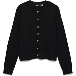 Vero Moda Vmsaba Noos Cardigan uni à col Rond, Noir, L - Publicité Vero Moda Vmsaba Noos Cardigan uni à col Rond, Noir, L - Publicité