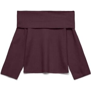 Vero Moda Offshoulder Pullover Vmaries Ls Pull à épaules dénudées BF, Vin, S Femme - Publicité Vero Moda Offshoulder Pullover Vmaries Ls Pull à épaules dénudées BF, Vin, S Femme - Publicité