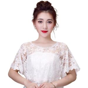 SamHeng Cape de Mariage pour Mariée, Élégant Fleur Brodée Boléro Femmes Châle Wrap Shrug Cache-épaule Dames Manteau pour Robe de Soirée Formel Demoiselles d'honneur Costume de Fête (Blanc) - Publicité SamHeng Cape de Mariage pour Mariée, Élégant Fleur Brodée Boléro Femmes Châle Wrap Shrug Cache-épaule Dames Manteau pour Robe de Soirée Formel Demoiselles d'honneur Costume de Fête (Blanc) - Publicité