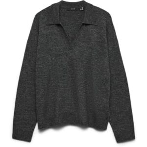 Vero Moda Vmlefile Ls Poloneck Pullover Noos Pull, Mélange de Gris Moyen, M Femme - Publicité Vero Moda Vmlefile Ls Poloneck Pullover Noos Pull, Mélange de Gris Moyen, M Femme - Publicité