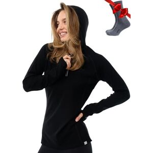Merino.tech Сapuche Pull Mérinos Femme Coupe Ajustée 100% Laine Merinos sous Vetement Femme et Сhaussettes (XX-Large, 190 Black) - Publicité Merino.tech Сapuche Pull Mérinos Femme Coupe Ajustée 100% Laine Merinos sous Vetement Femme et Сhaussettes (XX-Large, 190 Black) - Publicité