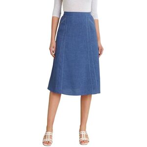 Damart – Jupe Ample Tissu Texturé Femme Bleu Taille 44 - Publicité Damart – Jupe Ample Tissu Texturé Femme Bleu Taille 44 - Publicité