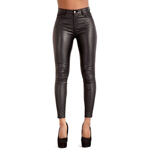 Glook Pantalon Slim Noir en Similicuir pour Femmes avec Leggings (36, Noir) - Publicité