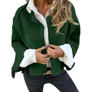 PNZLZIA Manteau en Laine à Manches Longues et col Rond pour Femme, Veste Cardigan en Cachemire Doux et Chaud, Manteau Court en mélange de Laine pour Femme (Large,Dark Green) - Publicité PNZLZIA Manteau en Laine à Manches Longues et col Rond pour Femme, Veste Cardigan en Cachemire Doux et Chaud, Manteau Court en mélange de Laine pour Femme (Large,Dark Green) - Publicité