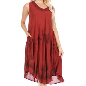Sakkas 117 Robe Courte Caftan Débardeur Aquarelle Palmier Brique/Taille Unique - Publicité Sakkas 117 Robe Courte Caftan Débardeur Aquarelle Palmier Brique/Taille Unique - Publicité