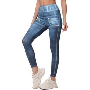 In One Clothing Jeggings pour femme, leggings légers et élastiques avec imprimé jean, aspect d'un pantalon jean au look usé moulant, 4XL - Publicité In One Clothing Jeggings pour femme, leggings légers et élastiques avec imprimé jean, aspect d'un pantalon jean au look usé moulant, 4XL - Publicité