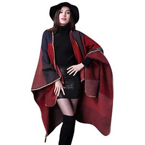 LATH.PIN Femme Manteau Cape Echarpe Epaisse Large Poncho Foulard Châle Chaud Hiver Conceptions Géométriques Irrégulier (Rouge) - Publicité LATH.PIN Femme Manteau Cape Echarpe Epaisse Large Poncho Foulard Châle Chaud Hiver Conceptions Géométriques Irrégulier (Rouge) - Publicité