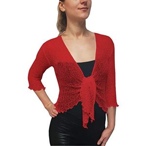 Mimosa Mesdames Femme Boléro au Crochet Briller en Dentelle Plaine Etendue Résille Cardigan Haussement D'épaules (Taille Unique, Mango) - Publicité