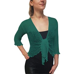 Mimosa Mesdames Femme Boléro au Crochet Briller en Dentelle Plaine Etendue Résille Cardigan Haussement D'épaules (Taille Unique, Light Teal) - Publicité